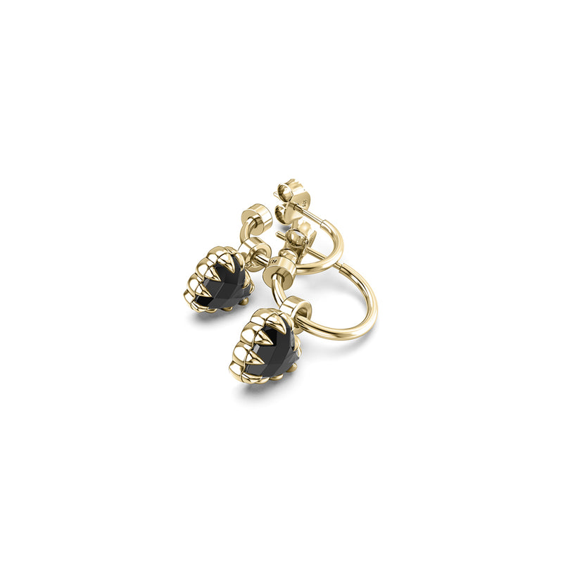 Stolen Girlfriends Club Love Anchor Earrings - Gold Plated & Onyx - Earrings - Walker & Hall