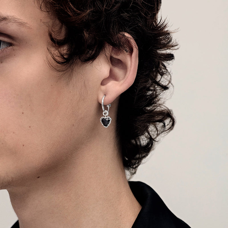 Stolen Girlfriends Club Love Anchor Earrings - Sterling Silver & Onyx - Earrings - Walker & Hall