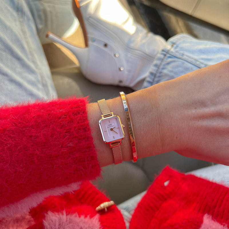 Daniel Wellington Quadro Mini Melrose Rose Gold Watch-Watch-Walker & Hall