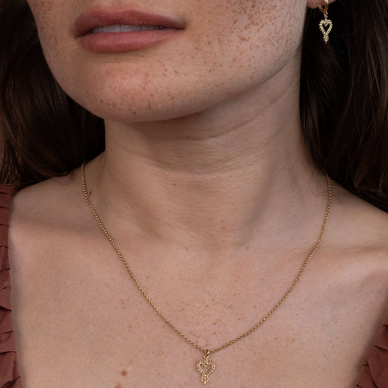 Zoe & Morgan Mini Gypsy Heart Necklace - Gold Vermeil - Necklace - Walker & Hall