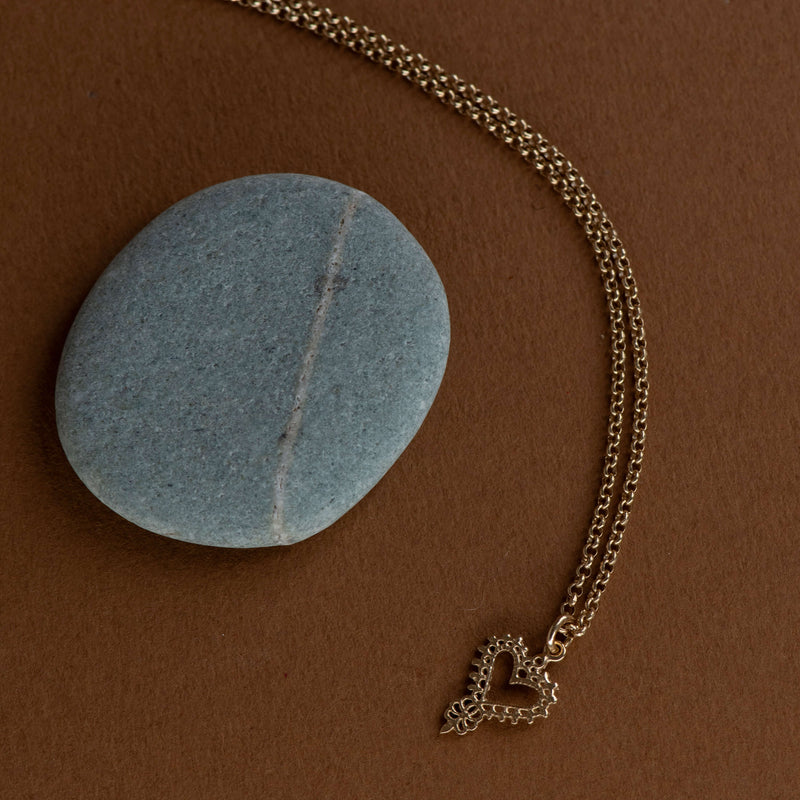 Zoe & Morgan Mini Gypsy Heart Necklace - Gold Vermeil - Necklace - Walker & Hall