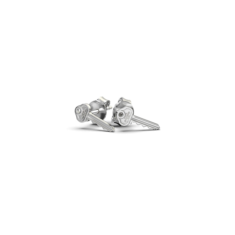 Stolen Girlfriends Club Mini Key Stud Earrings - Silver - Earrings - Walker & Hall