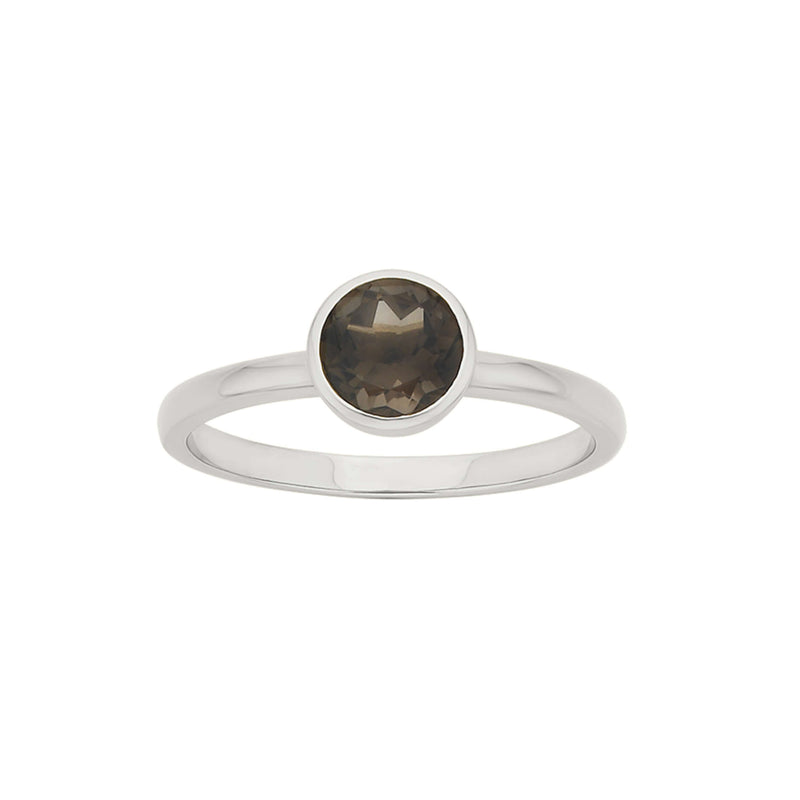 Zoe & Morgan Mon Petit Ring - Silver & Smoky Quartz