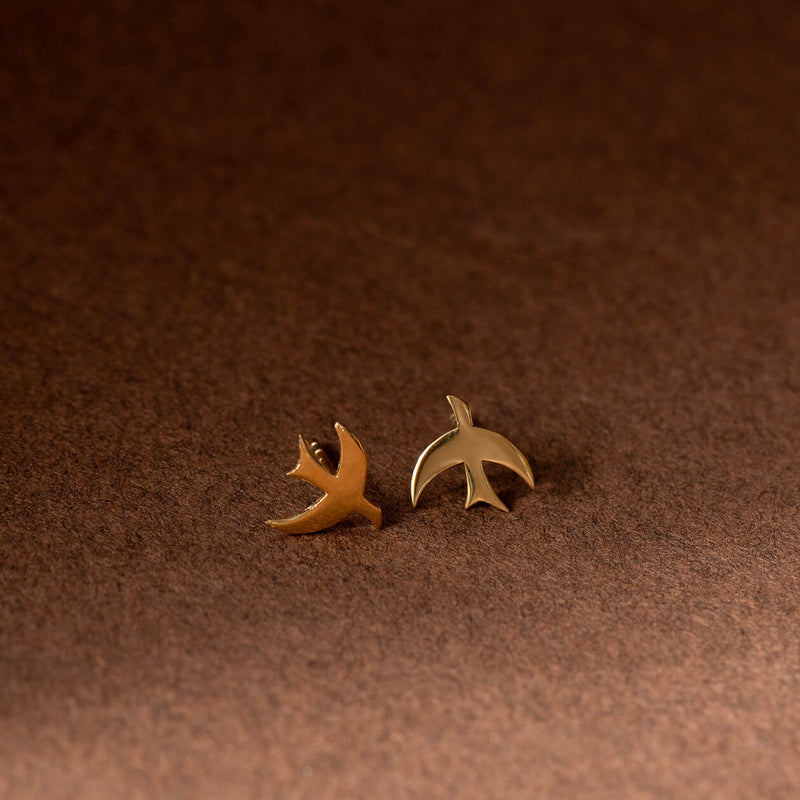 Zoe & Morgan Moonbird Stud Earrings - Gold Vermeil-Earrings-Walker & Hall