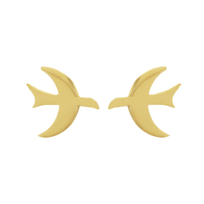Zoe & Morgan Moonbird Stud Earrings - Gold Vermeil-Earrings-Walker & Hall