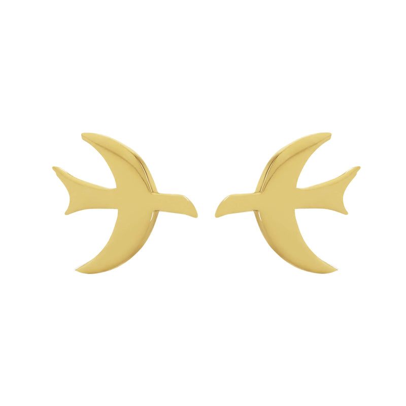 Zoe & Morgan Moonbird Stud Earrings - Gold Vermeil-Earrings-Walker & Hall