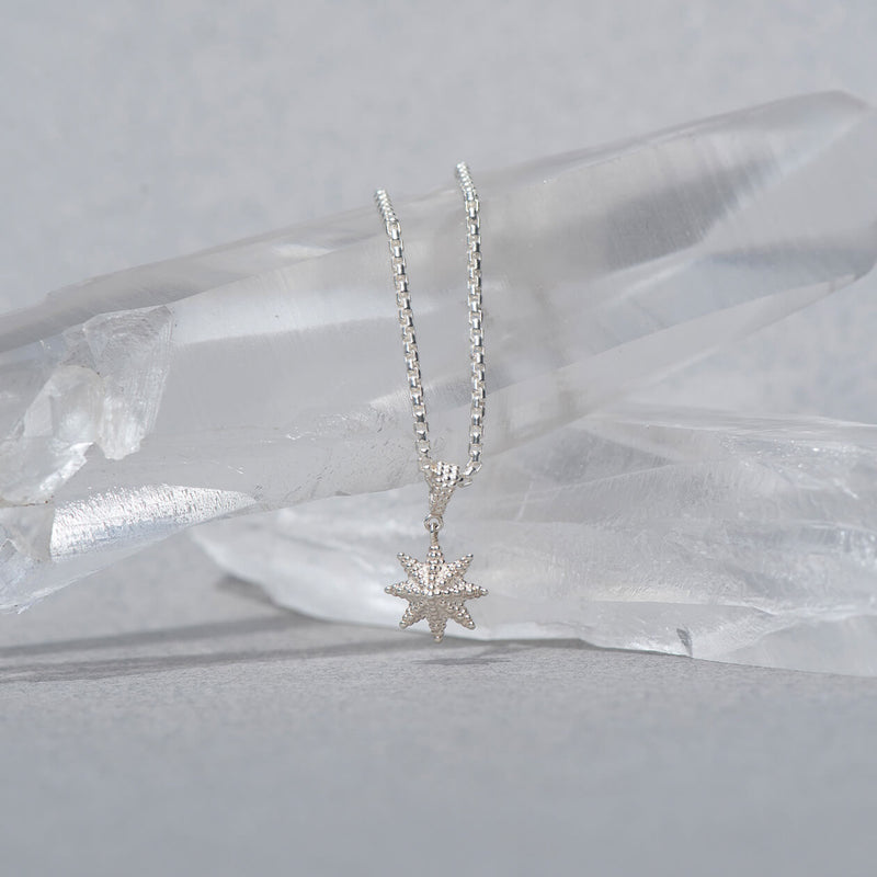 Zoe & Morgan Morning Star Necklace - Sterling Silver-Necklace-Walker & Hall