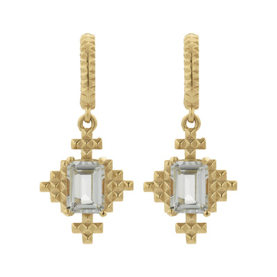 Zoe & Morgan Reya Earrings - Gold Vermeil & White Topaz-Earrings-Walker & Hall