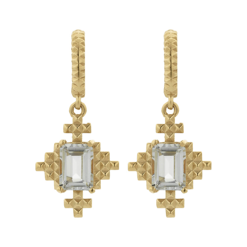 Zoe & Morgan Reya Earrings - Gold Vermeil & White Topaz-Earrings-Walker & Hall
