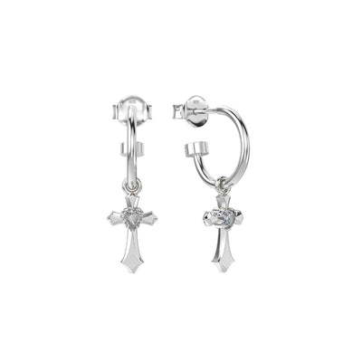 Stolen Girlfriends Club Gothic Side Cross Anchor Earrings
