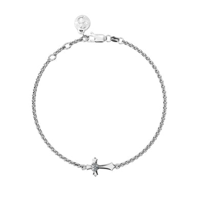 Stolen Girlfriends Club Gothic Side Cross Bracelet - Silver