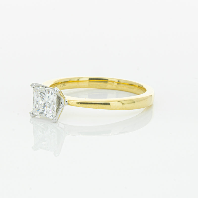 18ct Yellow Gold .70ct Princess Cut Diamond Royale Ring-Ring-Walker & Hall
