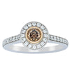 18ct White Gold .22ct Champagne Diamond Ring-Ring-Walker & Hall
