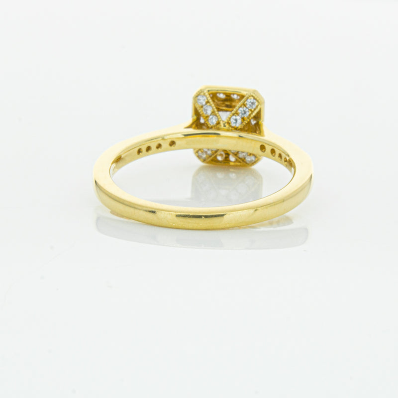 18ct Yellow Gold .50ct Emerald Cut Diamond Aria Ring-Ring-Walker & Hall