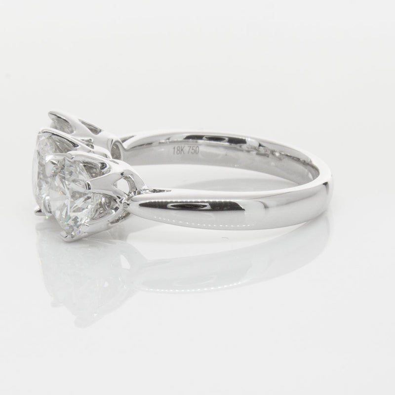 18ct White Gold 3.00ct Diamond Trilogy Ring-Ring-Walker & Hall