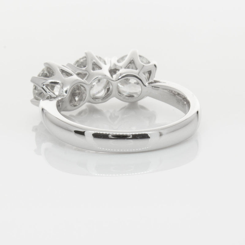 18ct White Gold 3.00ct Diamond Trilogy Ring-Ring-Walker & Hall
