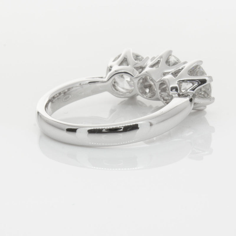 18ct White Gold 3.00ct Diamond Trilogy Ring-Ring-Walker & Hall