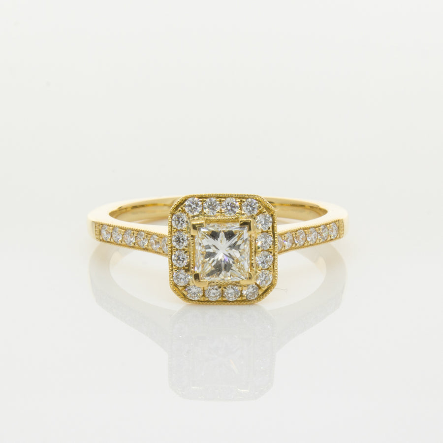 18ct Yellow Gold .50ct Princess Cut Diamond Mandalay Ring-Ring-Walker & Hall