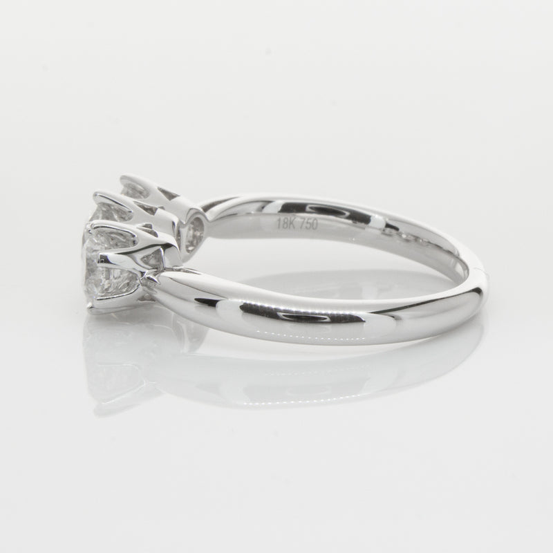 18ct White Gold 1.30ct Diamond Trilogy Ring-Ring-Walker & Hall