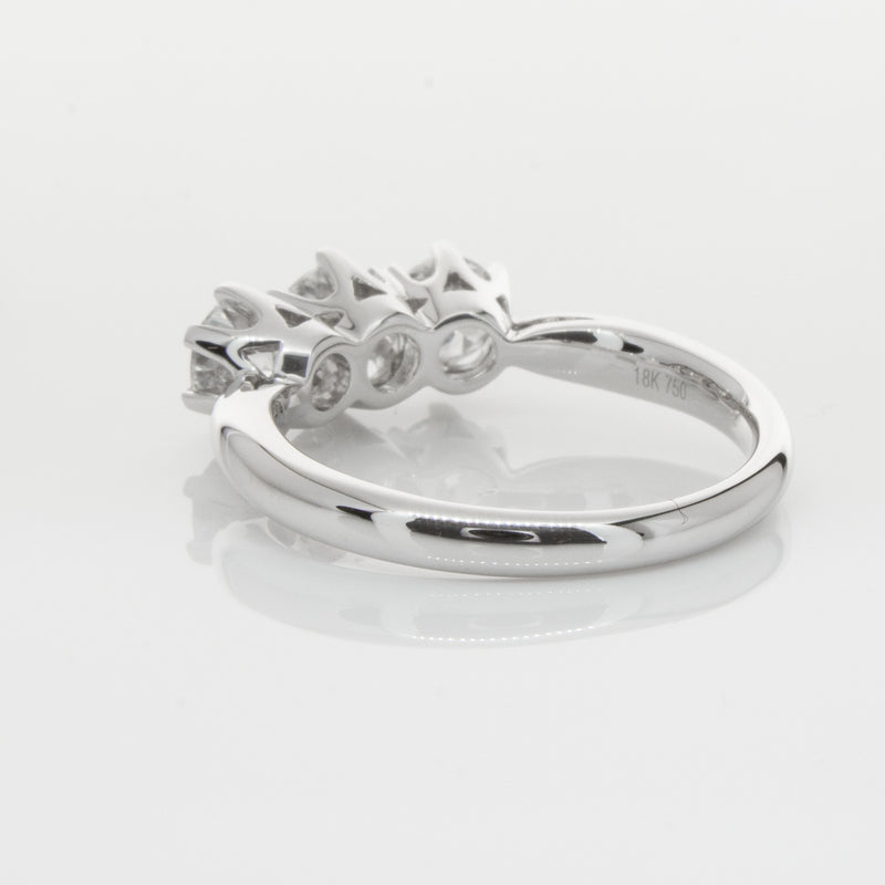 18ct White Gold 1.30ct Diamond Trilogy Ring-Ring-Walker & Hall