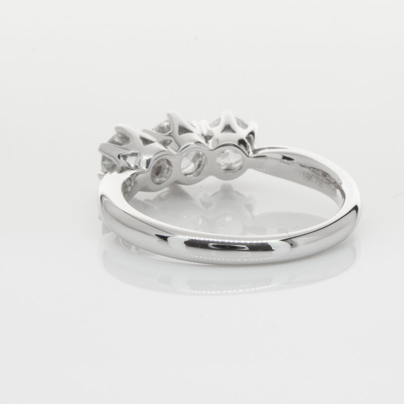 18ct White Gold 1.30ct Diamond Trilogy Ring-Ring-Walker & Hall