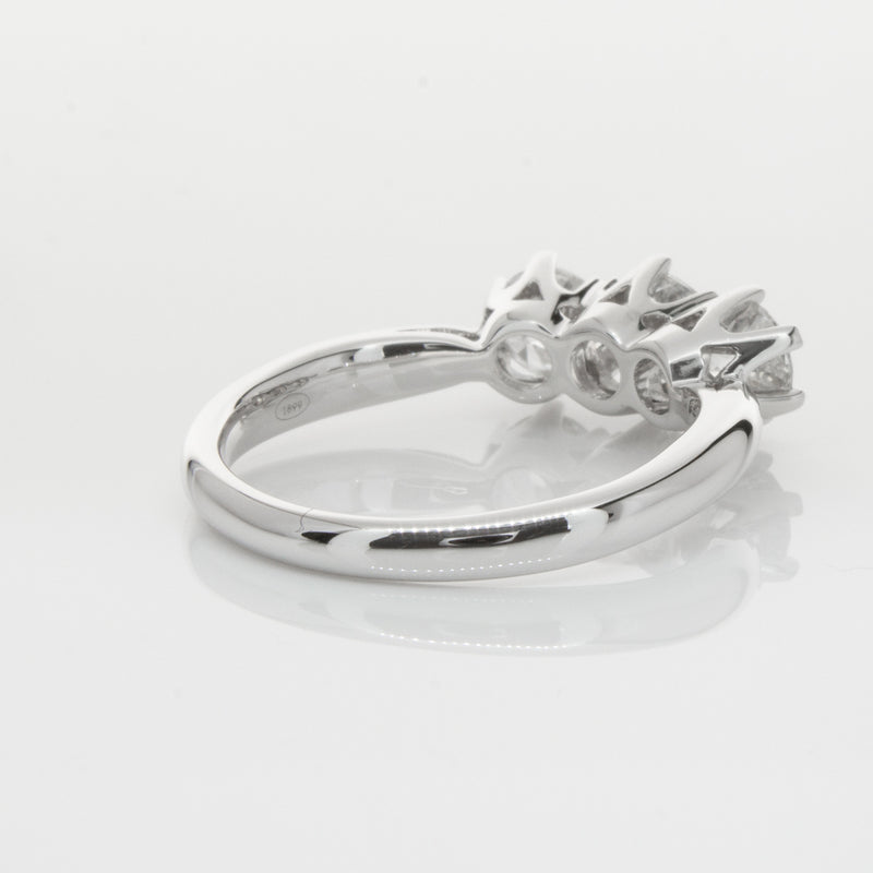 18ct White Gold 1.30ct Diamond Trilogy Ring-Ring-Walker & Hall