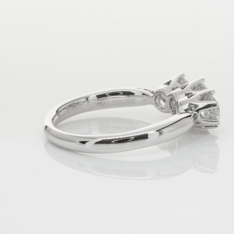 18ct White Gold 1.30ct Diamond Trilogy Ring-Ring-Walker & Hall