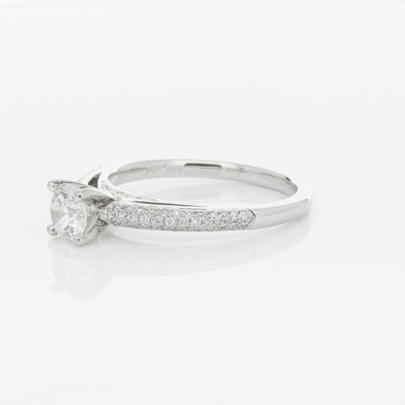 18ct White Gold .50ct Diamond Ring-Ring-Walker & Hall