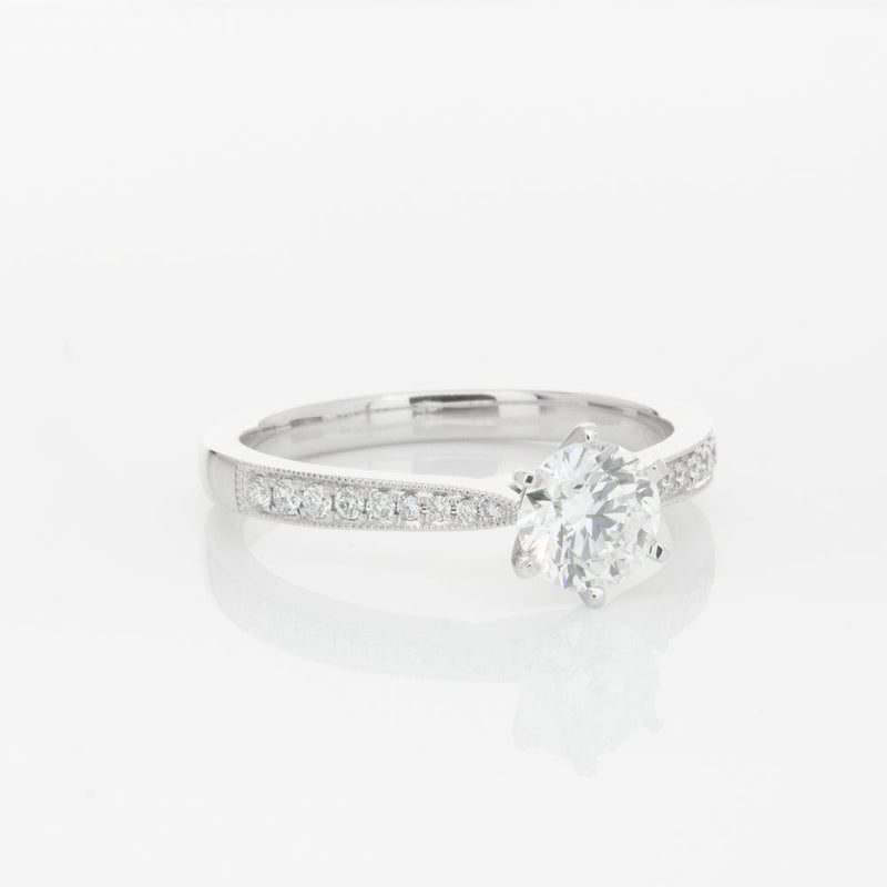 18ct White Gold .70ct Diamond Zenith Ring-Ring-Walker & Hall