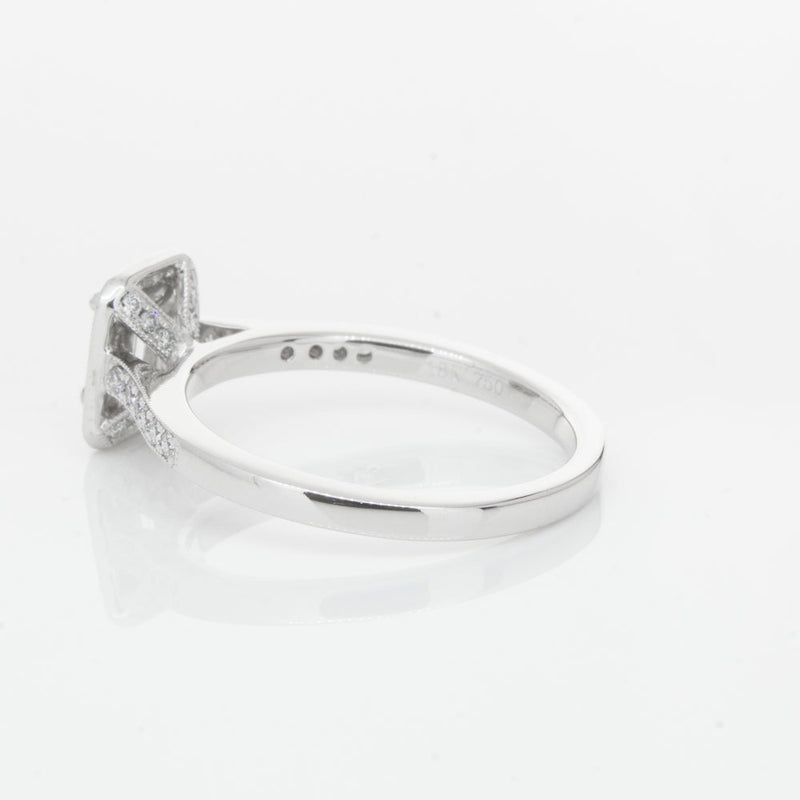18ct White Gold .40ct Emerald Cut Diamond Aria Ring-Ring-Walker & Hall