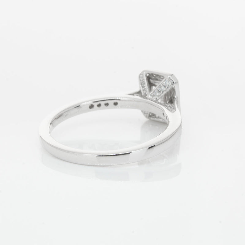 18ct White Gold .40ct Emerald Cut Diamond Aria Ring-Ring-Walker & Hall