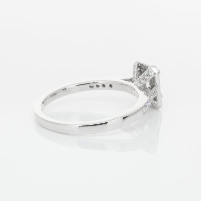 18ct White Gold .40ct Emerald Cut Diamond Aria Ring-Ring-Walker & Hall