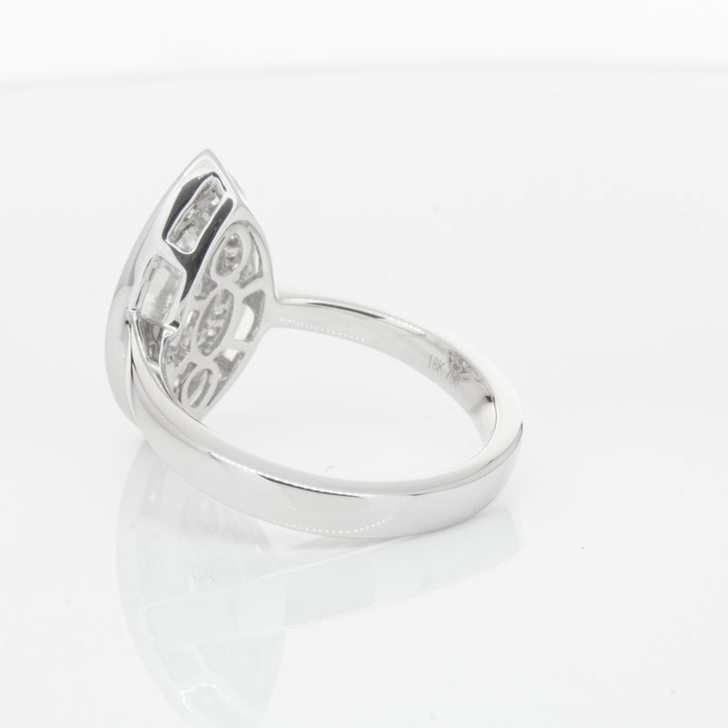 18ct White Gold 1.00ct Marquise Diamond Ring-Ring-Walker & Hall