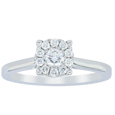 18ct White Gold Diamond Constance Ring-Ring-Walker & Hall