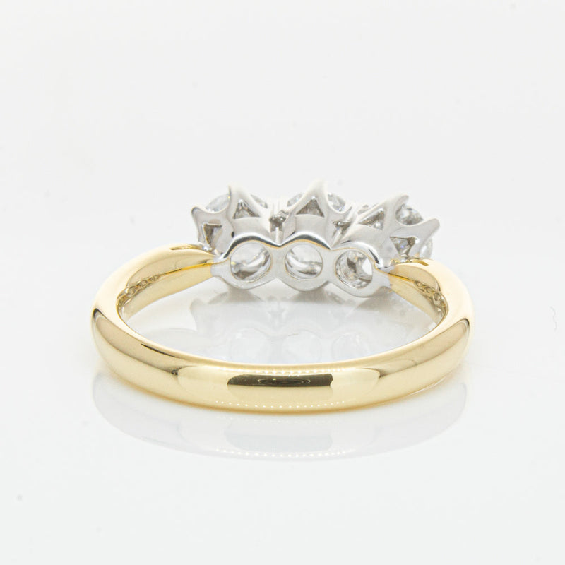 18ct Yellow Gold 1.21ct Diamond Trilogy Ring-Ring-Walker & Hall