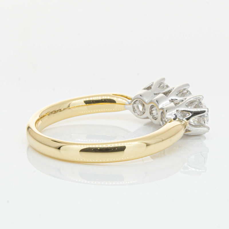18ct Yellow Gold 1.21ct Diamond Trilogy Ring-Ring-Walker & Hall