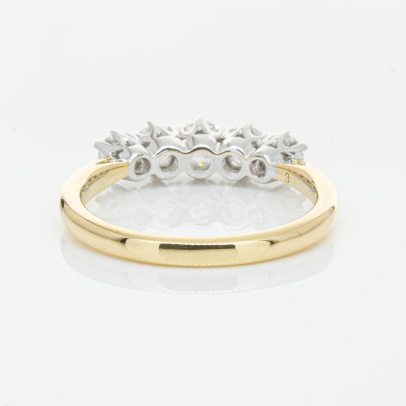 18ct Yellow Gold .80ct Diamond Pentagon Ring-Ring-Walker & Hall