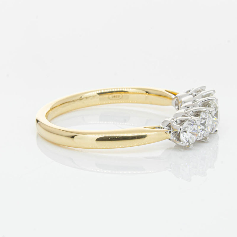 18ct Yellow Gold .80ct Diamond Pentagon Ring-Ring-Walker & Hall