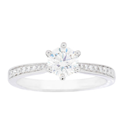 18ct White Gold .70ct Diamond Zenith Ring-Ring-Walker & Hall