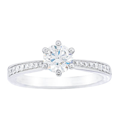 18ct White Gold .70ct Diamond Zenith Ring-Ring-Walker & Hall