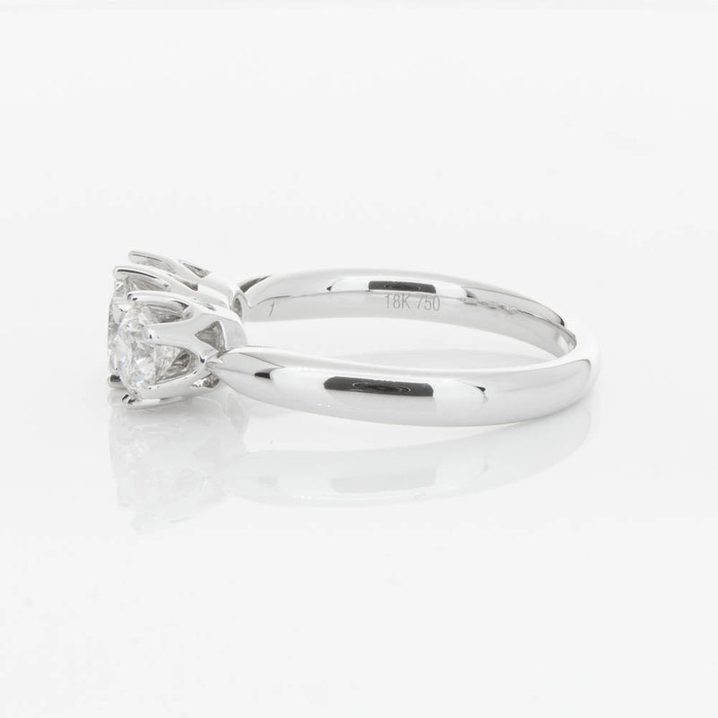 18ct White Gold 1.24ct Diamond Trilogy Ring-Ring-Walker & Hall