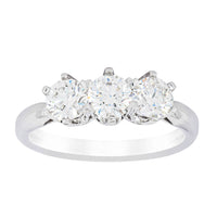 18ct White Gold 1.24ct Diamond Trilogy Ring-Ring-Walker & Hall