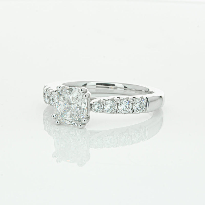 18ct White Gold 1.29ct Cushion Cut Diamond Phoenix Ring-Ring-Walker & Hall