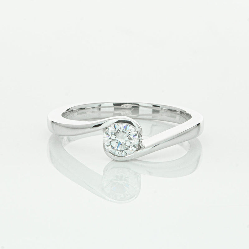 18ct White Gold .30ct Diamond Embrace Ring-Ring-Walker & Hall