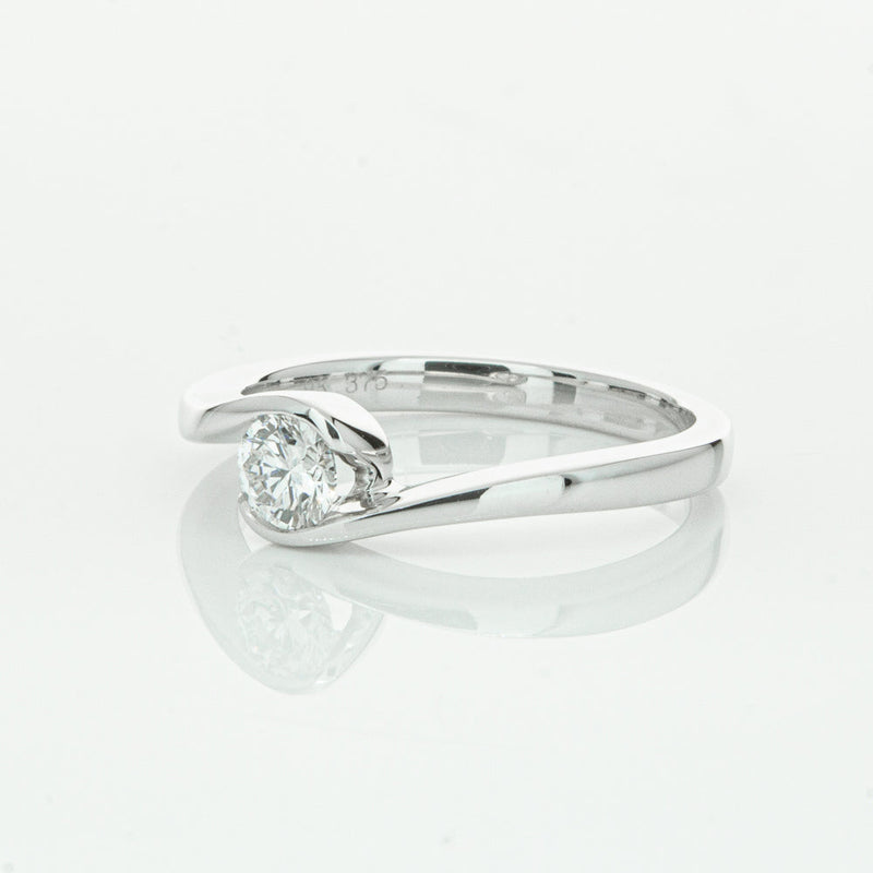 18ct White Gold .30ct Diamond Embrace Ring-Ring-Walker & Hall