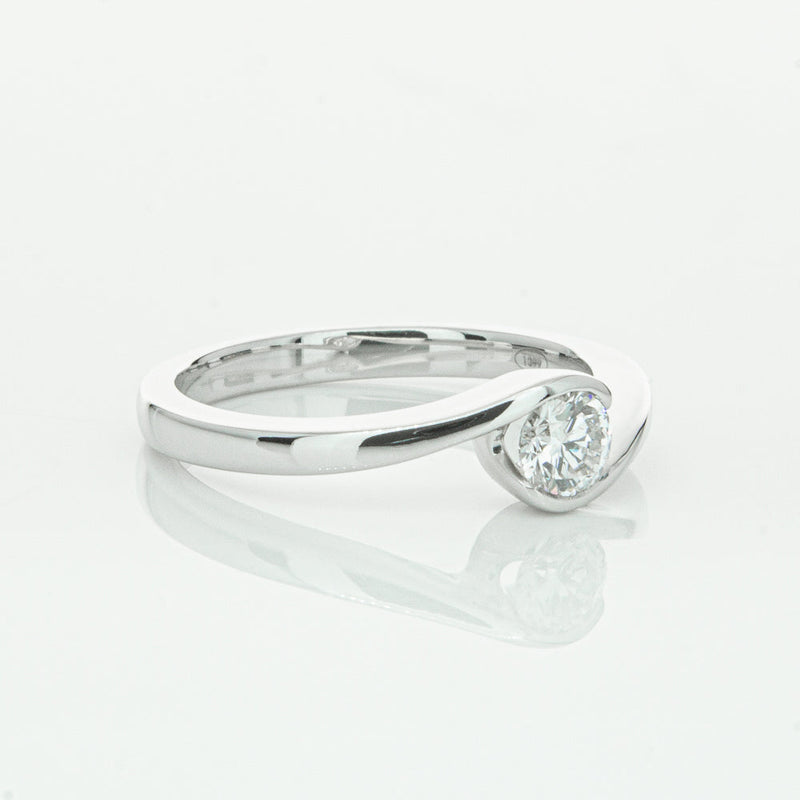 18ct White Gold .30ct Diamond Embrace Ring-Ring-Walker & Hall