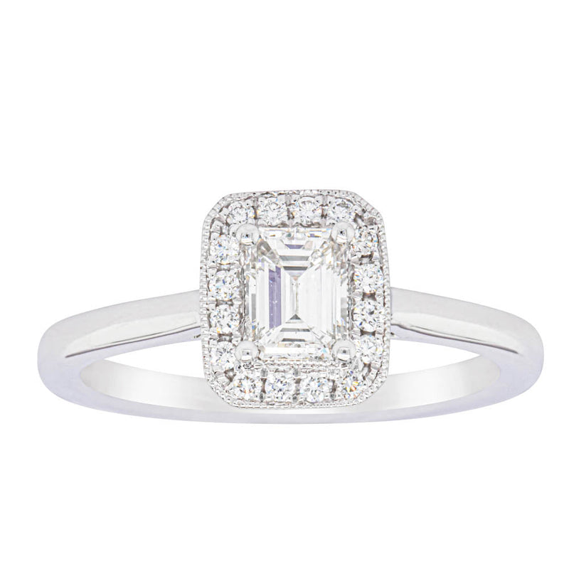 18ct White Gold .53ct Diamond Melody Ring-Ring-Walker & Hall