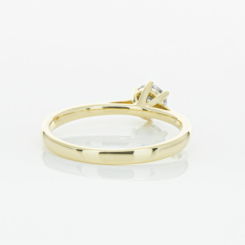 14ct Yellow Gold .40ct Diamond Lunette Ring-Ring-Walker & Hall