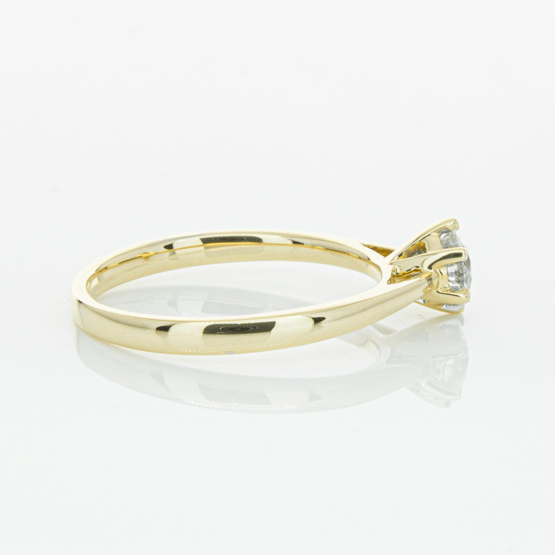 14ct Yellow Gold .40ct Diamond Lunette Ring-Ring-Walker & Hall