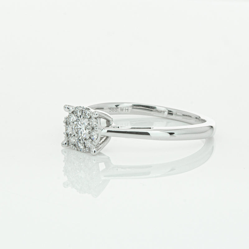 14ct White Gold Diamond Coronet Ring-Ring-Walker & Hall